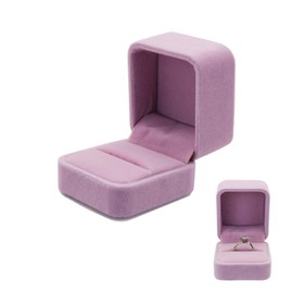 WisePoint Ring Box, Velvet Ring Jewelry Box Wedding Ring Holder, Small Engagement Ring Box for Proposal, Proposal, Wedding, Ceremony, Valentine's Day (pink)