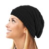 TOSKATOK Ladies Knit Slouch Winter Hat/Beanie -Black-A