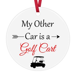 Funny Golf Gifts Christmas Ornament Golf Lover Gift for Friends Golfer Hanging Ceramic Ornament for Christmas Golf Team Gifts for Golf Lover Golf Player Gifts Golfing Gifts Golf Hanging Ornament