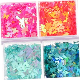 BIUDECO DIY Manicure Supplies 2 Boxes of Nail Glitters Butterfly Sequins Nail Art Charms