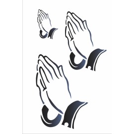 Stencils by Joanie (3) Praying Hands Stencil Christian Orthodox Catholic Prayer Family DIY Art Sign
