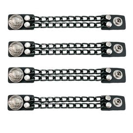 Funk Plus Motorcycle Vest Extenders Double Black Chain Regular Snap MC Jacket Made in USA (8", Buffalo)