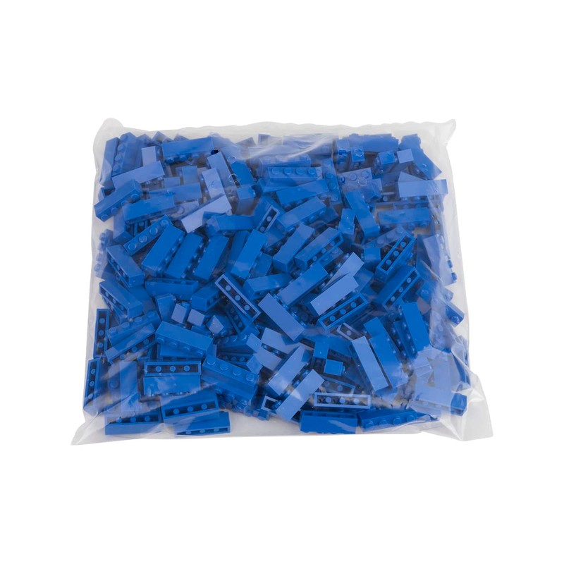Q-Bricks 663-4x1-250 250 Piece 4x1 Building Bricks Loose Pack, Blue,