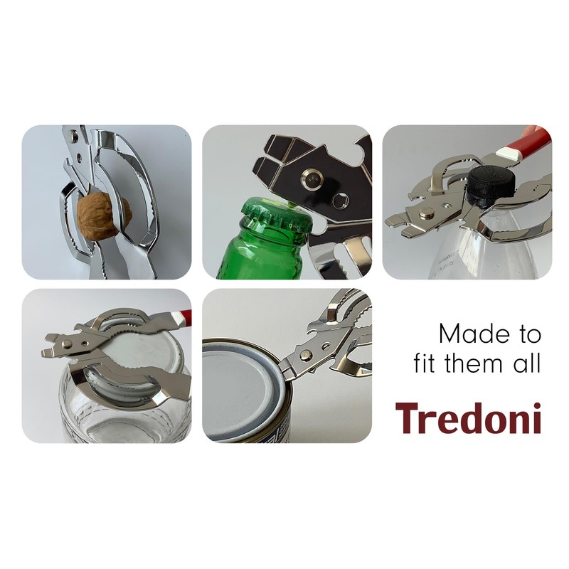 Tredoni Jar & Bottle Opener, Easy Wrench Grip/Tighten Lid Opener,
