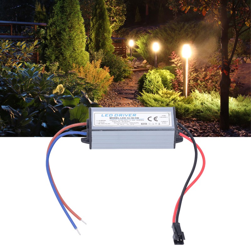 12‑18X1W 300mA LED Driver AC95‑265V/DC36‑63V Waterproof LED Power Driver for