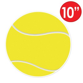 Beistle S54742AZ12, 12 Piece Tennis Ball Cutouts, 10" (Yellow/White)