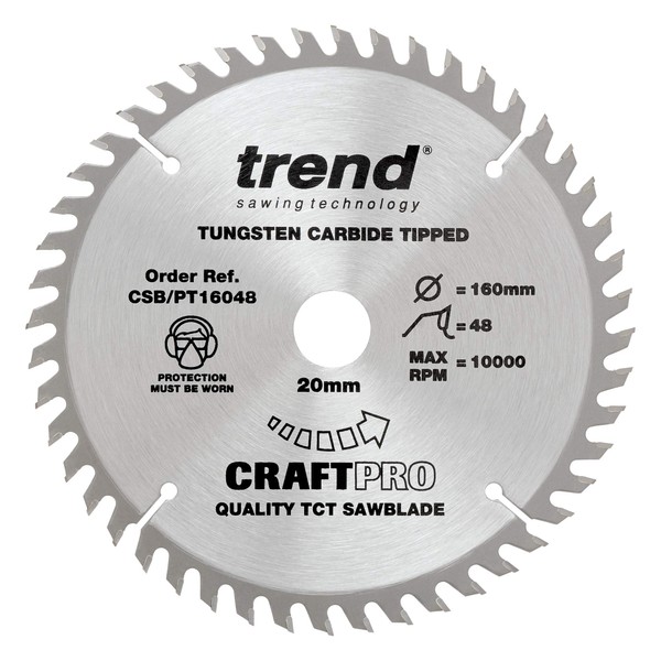 Trend Csb/Pt16048 160mm x 48 Teeth x 20mm Craft Saw Blade