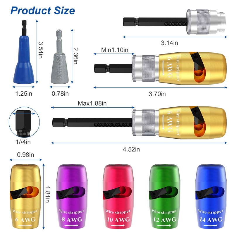 9Pcs Wire Twister Tool for Drill,YIHANGYE Wire Stripper for Drill,for
