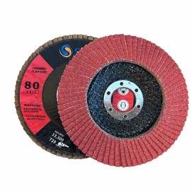 10PCS 4-1/2"x7/8" Red Ceramic Flap Discs Sanding Grinding Wheel 40 60 80 120 Gritmaterial: Ceramic, grit: 40, size: 4-1/2"*7/8''