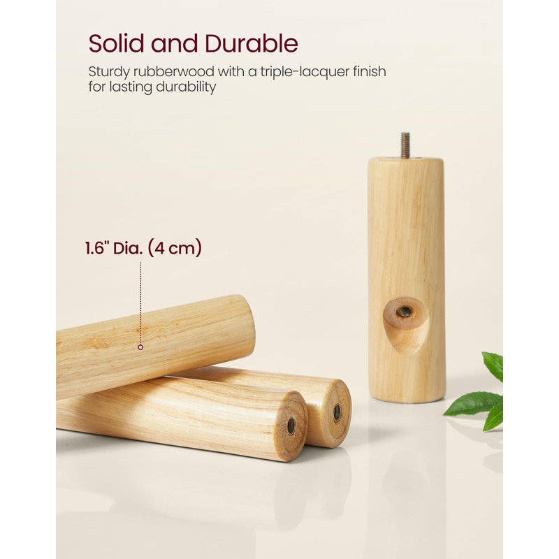 VASAGLE Solid Wood Coat Rack, Free Standing Hall Coat Tree