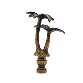 Lamp Finial-Coconut Palm Tree-Antique Brass Finish, Highly Detailed Metal Casting