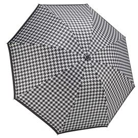 Galleria-Houndstooth Auto-Open/Close Large Portable Rain Folding Umbrella