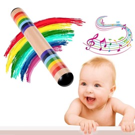 LHKJ Wooden Rainstick Musical Instrument, Multicolor - Introduces Music & Rhythm for Kids, Promotes Dexterity & Creativity