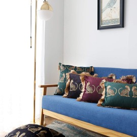 vctops Leopard Printed Throw Pillow Cover with Tassels Super Soft Velvet Animal Pattern Decorative Rectangle Cushion Case Pillowcase (Wine Red, 12"x20")