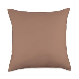 Seamless Mocha Mousse Brown Color Throw Pillow
