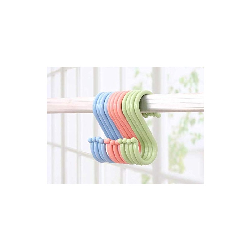 Dusenly 24pcs Colorful Plastic S Shaped Hook Hanger S Hanging