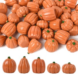 HAIOPS Mini Pumpkins, 50pcs Small Resin Pumpkins Fall Decoration for Halloween Thanksgiving Home Autumn Decor DIY Crafts