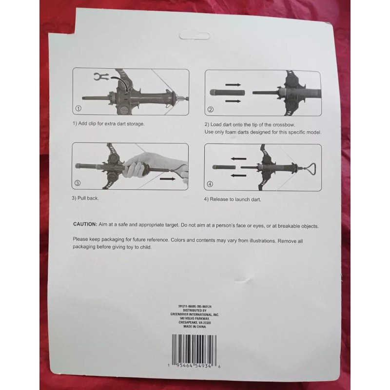 just pretending Cross Bow with Darts, platic color green includes