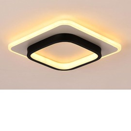 Lámpara de Techo de 30W, 3 Tipos de Luz in 1, Lamparas de Techo para Baño, IP45 Impermeable, Lamparas Decorativas Techo para Dormitorio Balcón Cocina Sala Habitación, Negro (Estilo 3)