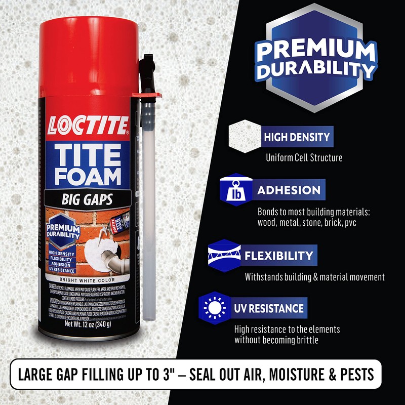 Loctite Tite Foam Big Gaps White Insulating Foam Sealant, 12