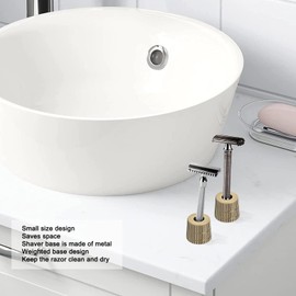 Brrnoo Metal Shaving Stand Base, Shaving Stand, Men Shaving Stand Double Edged Holder for Men Women, Safety Holder Base Shaver Accessories