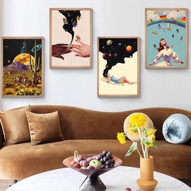 Modern Art Canvas Painting without Frame, 1 Count Colorful Pattern Wall Art, Wall Decor for Home Living Room Bedroom Office, Home Decor - Specification: 40*60cm, pattern: women & universe