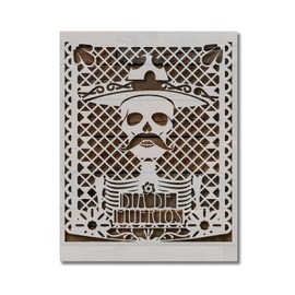 Papel Picado Dia De Muertos Day of the Dead Stencil Template Reusable for Painting on Walls, Wood, Arts and Crafts (592) - 5.5 x 8.5 Inches