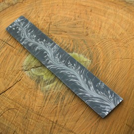 Nesmo 525 Damascus Steel Blank Billet Snake Feather Patern Bar Stock for knife making Hand Forged 12 Inches