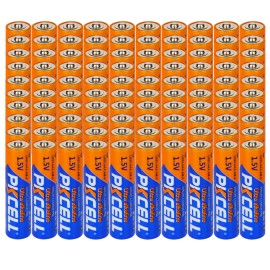 PKCELL 500pcs AAA 1.5V Alkaline MN2400 AM-4 E92 Triple A Batteries for Streamlight