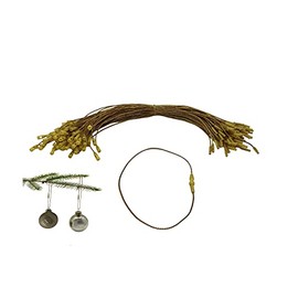 100 Pack Gold Christmas Ornament Precut String Hangers with Snap Fastener (Nomad Brand)