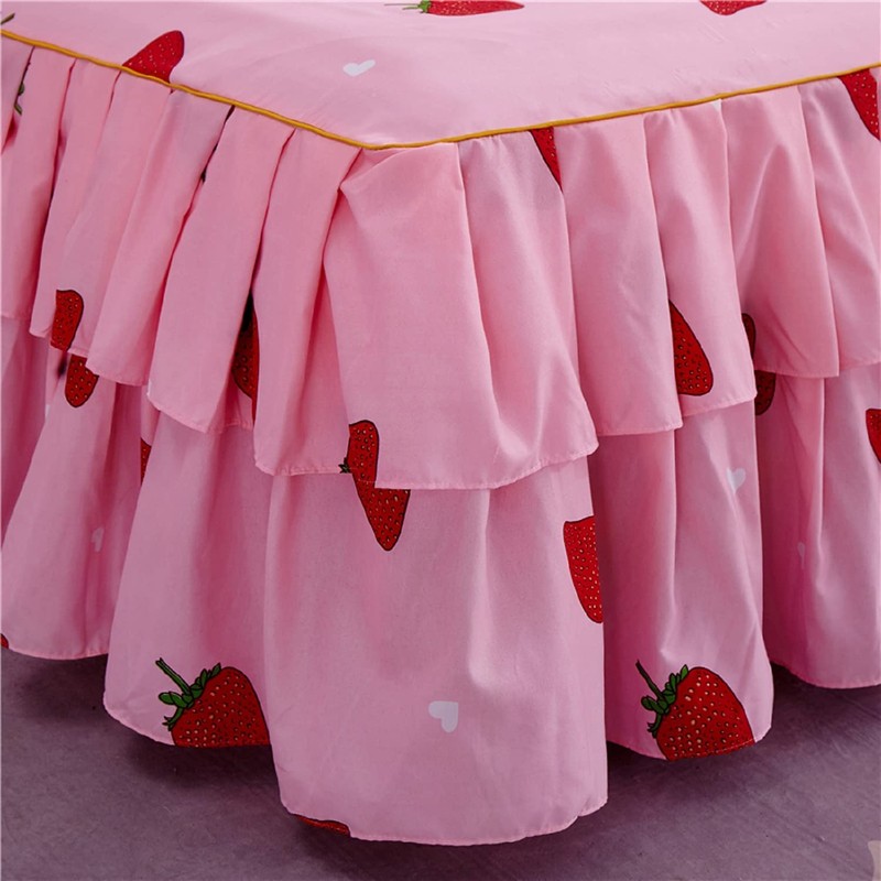 Loussiesd Cute Strawberry Bed Sheet for Girls Kawaii Japanese Anime
