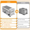 6 Slice Commercial Toaster Bread Baking Machine, 1680W Stainless Steel