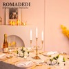 Romadedi Candelabra Gold Candle Holders - 3 Arm 11.8" Wedding