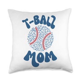 Tball Mom - Baseball Essentials Mama Game Day T-Ball Apparel Throw Pillow