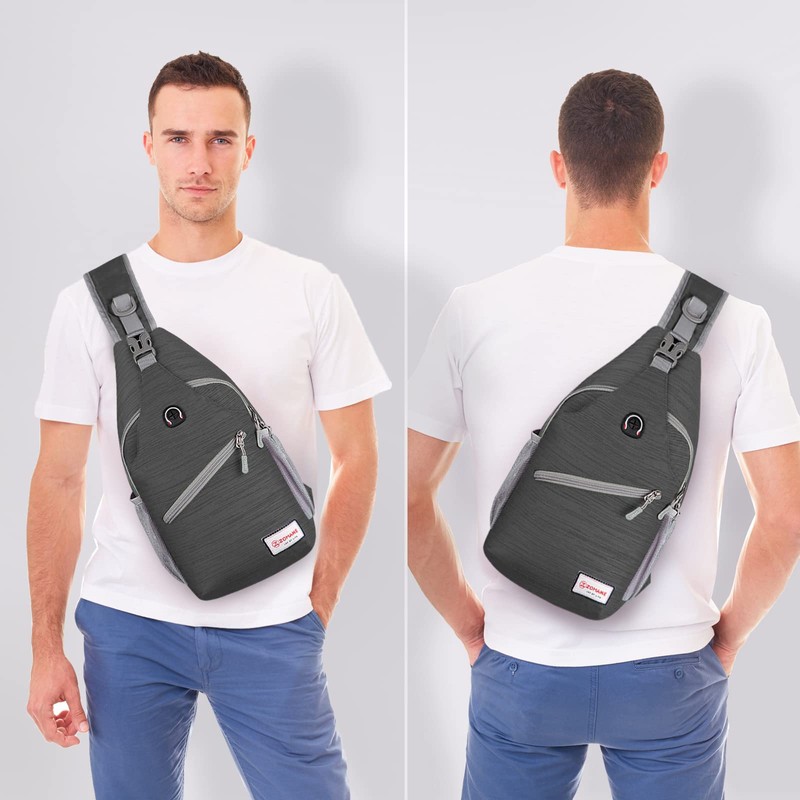 ZOMAKE Sling Bag,Small Crossbody Sling Backpack,Water Resistant Shoulder Bag Anti