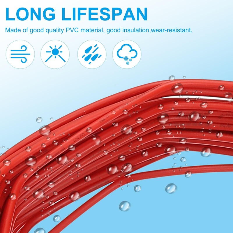 PATIKIL 22AWG Solid Electric Wire, 1 Pcs 49Ft Hook Up