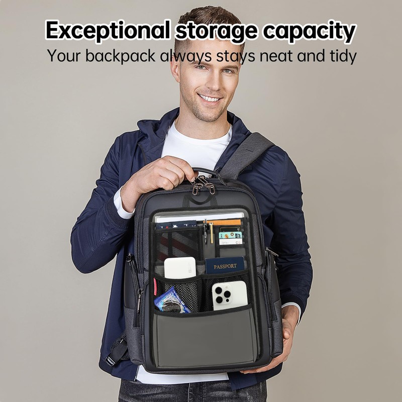 DELTAMANN Slim Rugged Backpack Organizer Insert for Business Casual Men