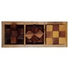 Purpledip Wooden Puzzle Set: 3 Mind Brain Challenges with Storage