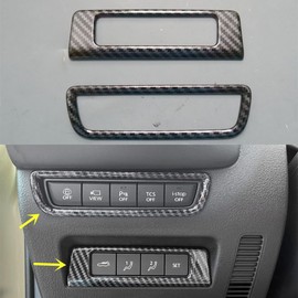 ZiWen Carbon Fiber Print Interior Air Vent Outlet Left Console Trunk Switch Cover Trims for Mazda CX50 CX-50 2023 2024 (Left Console Carbon Fiber Print)