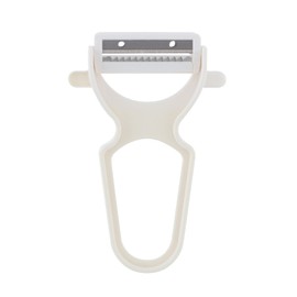 Takagi Double Sided Peeler, Made in Japan, White, Peeler with Bud Extractor, T-Shape, Burdy, Radish, Julienne, Carrot, Potato, Peel, Slice, Sharpness, Long Lasting