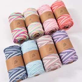 KNOTITUDE 3mm x 100 Yards (90 m) Soft Pure Cotton Gradient Variegated Braided Craft DIY Macrame Cord DIY Crafts Knotting Hand Kintting Yarn /30_08-Lilac