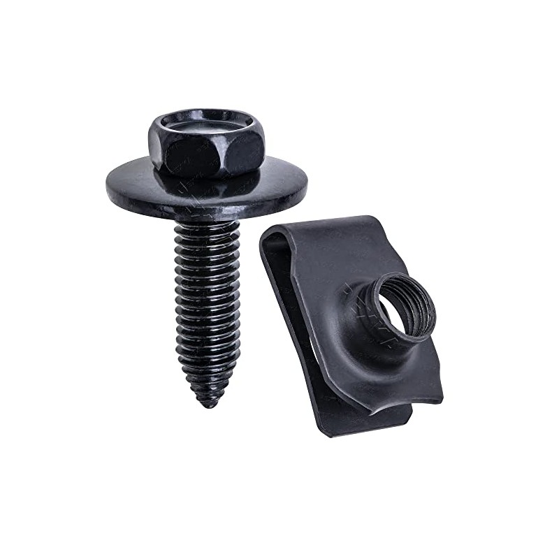 Rexka 15 Sets M8-1.25 Extruded U Nuts & Body Bolts