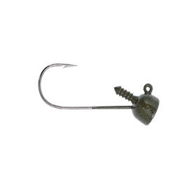 BUCKEYE Lures Spot Remover Jig Head with Nickel Ultra-Point Hook for Soft Plastic Bass Fishing Baits, 5 Pack, Green Pumpkin, 1/8 oz
