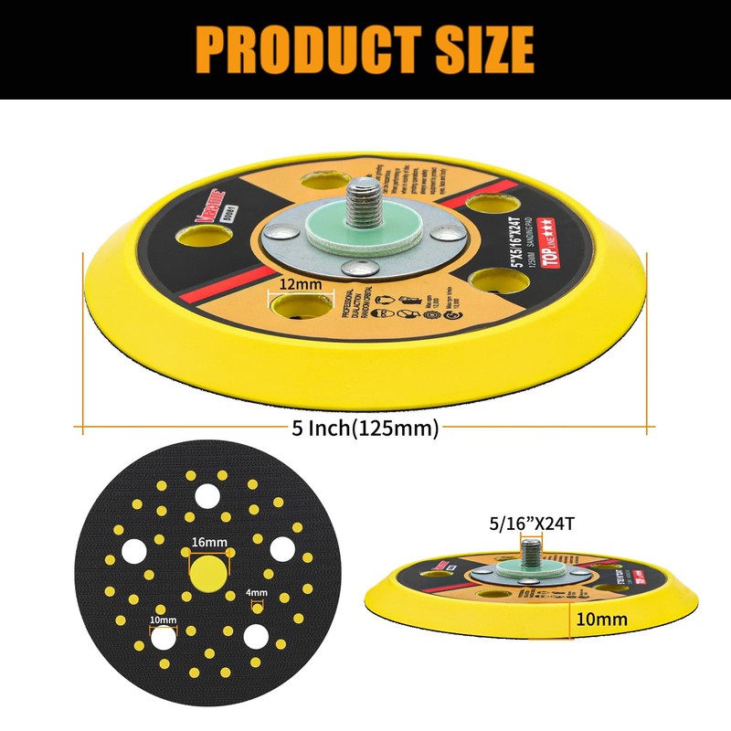 VIBRATITE 5 Inch 5 Hole DA Sander Hook & Loop