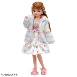 Takara Tomy Licca-chan Dress LW-06 Fluffy Room Wear, Dress-Up, Pretend Play, Toy, For Ages 3 and Up