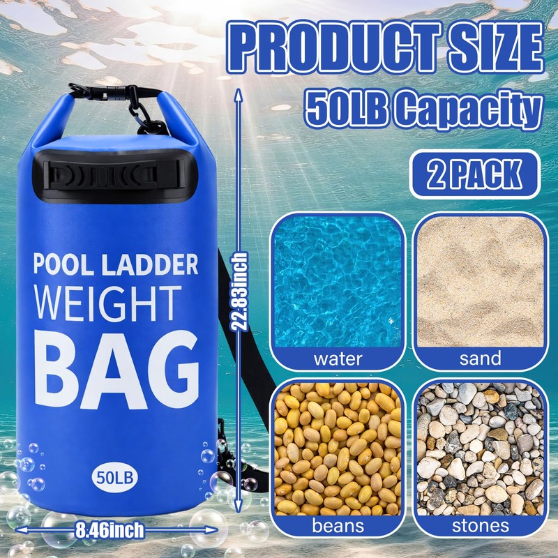 Kingdder 2 Pcs 50LB Heavy Duty Pool Ladder Weights, Universal