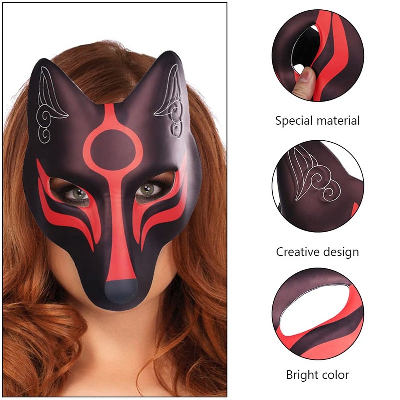 TENDYCOCO 2 Pieces Fox Japanese Kitsune Mask Fox Mask Japan