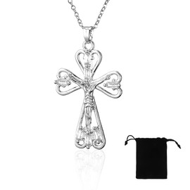 Cross Chain, Women's Cross Chain, Cross Pendant Necklace, Women's AAA Zirconia Cross Pendant, Hypoallergenic Silver Chain, Fashion Jewellery for Women Girls Gift