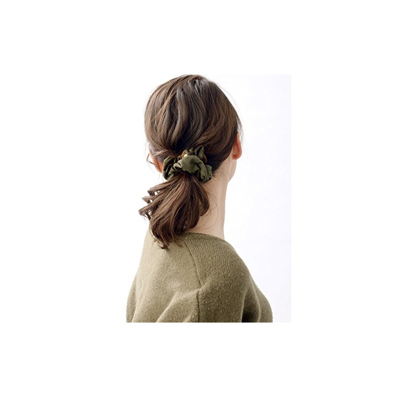 VINGTAINE HS-91-GN Camouflage Pattern Scrunchie Hair Accessories, Green