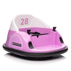12V Kids Ride On Bumper Car Electric Vehicle for Toddlers Bumping Car with Remote Control, 360° Spin, Battery Display, LED Lights, Music, Pink